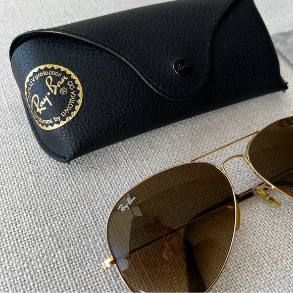 RAY-BAN Gold Aviator Sunglasses - Picture 12 of 14